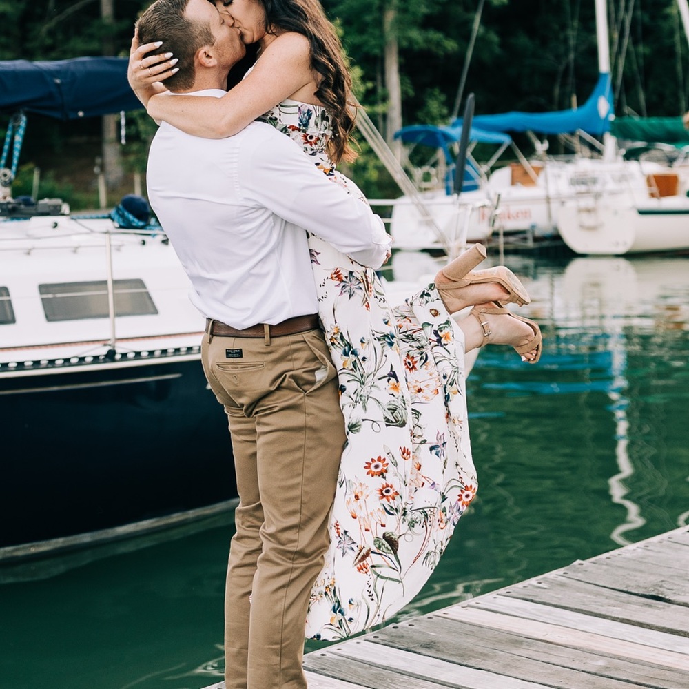 Lulus Bloom in Ivory Floral Print Maxi Dress
